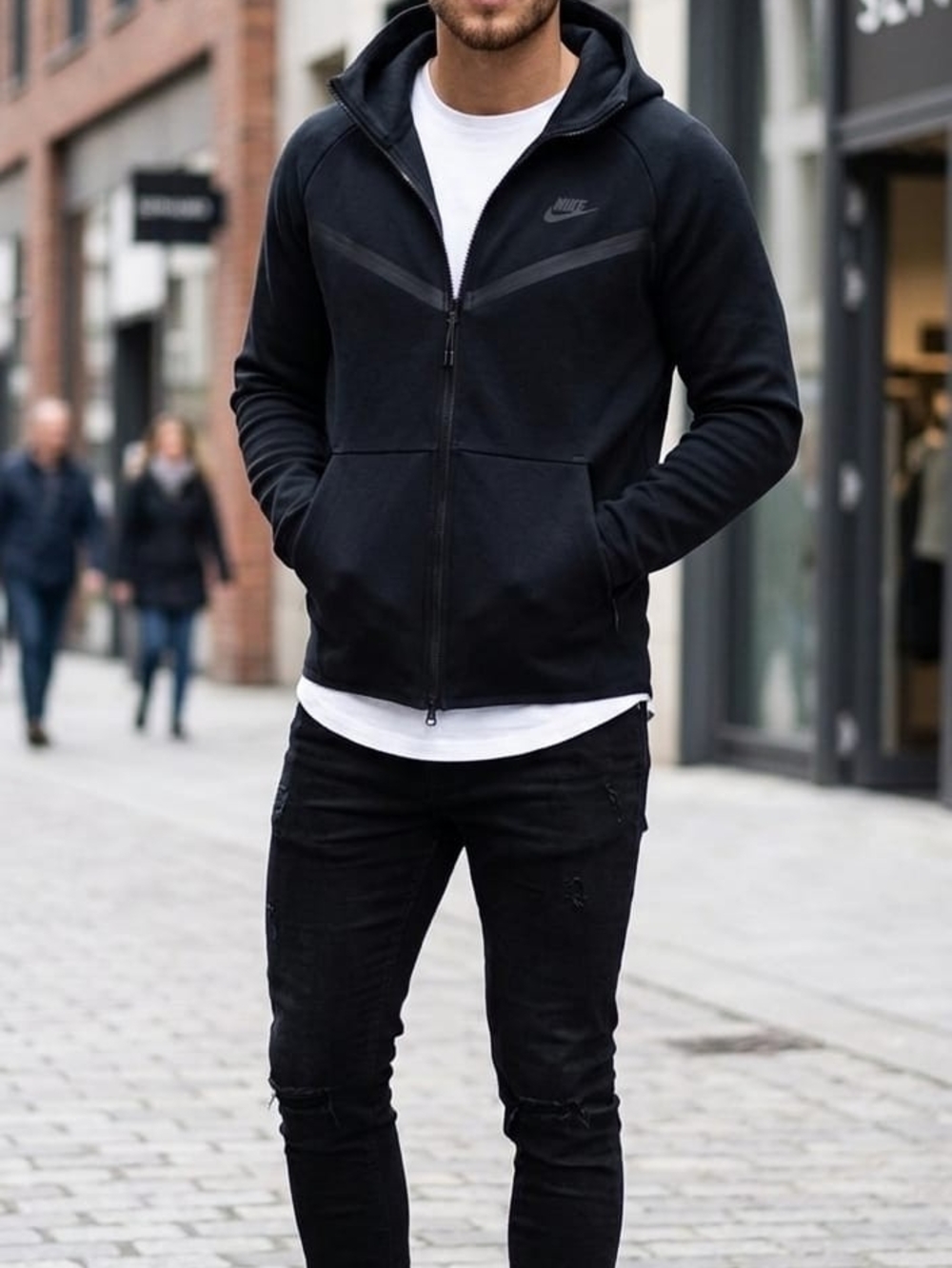 Nike Sportwear Tech Fleece Men's Black Full-Zip Hoodie